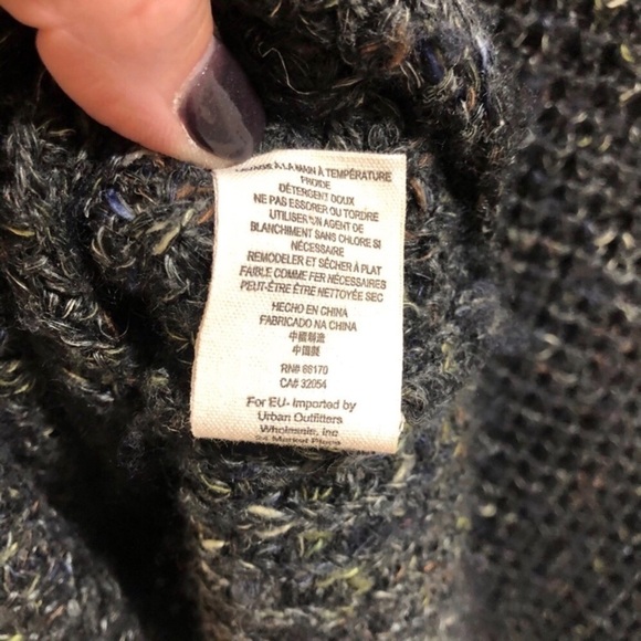 Free People Dylan Tweedy Turtleneck Sweater Gray Size XS Long Sleeve Waffle Knit - Picture 8 of 8